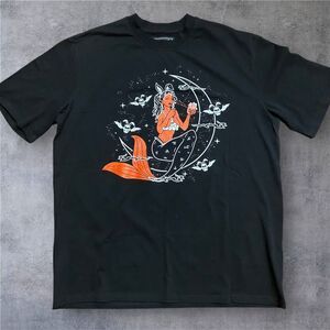 Praying Rabbit Streetwear Goth Mythical Black Red Cotton T-Shirt Men's Size XXL